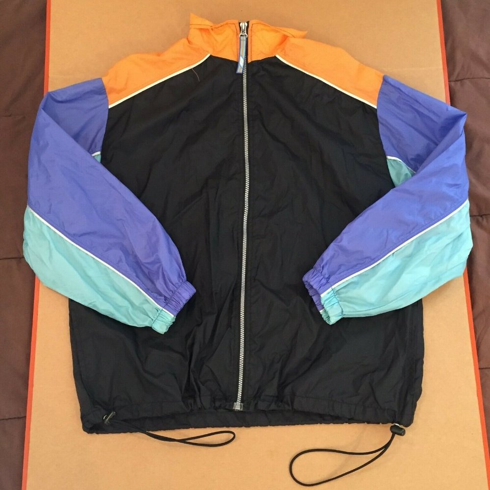 Pro Spirit Windbreaker 80s 90s vtg colorful color block light weight jacket
